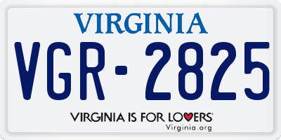 VA license plate VGR2825