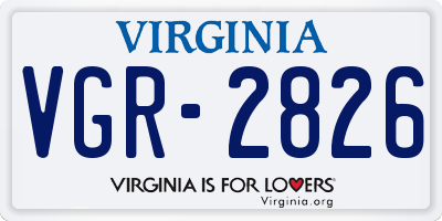 VA license plate VGR2826