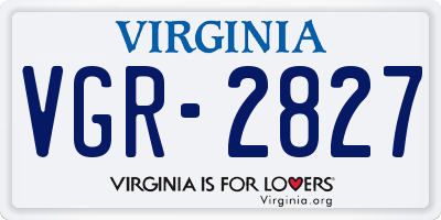 VA license plate VGR2827