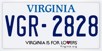 VA license plate VGR2828