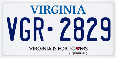 VA license plate VGR2829