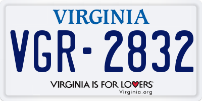 VA license plate VGR2832