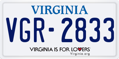 VA license plate VGR2833