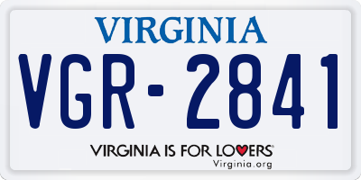 VA license plate VGR2841