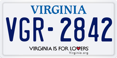 VA license plate VGR2842