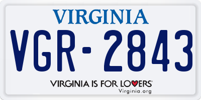 VA license plate VGR2843