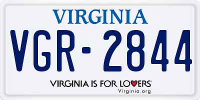 VA license plate VGR2844