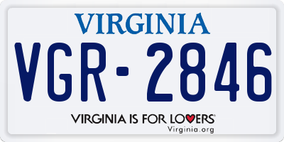 VA license plate VGR2846