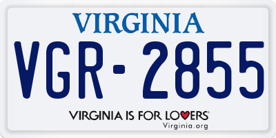 VA license plate VGR2855
