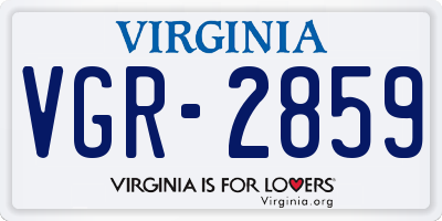 VA license plate VGR2859