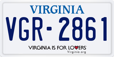 VA license plate VGR2861