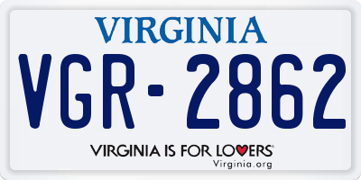 VA license plate VGR2862