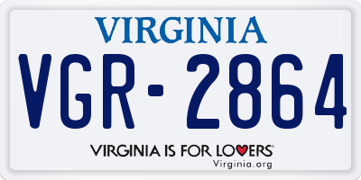 VA license plate VGR2864