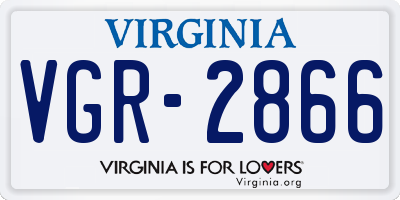 VA license plate VGR2866