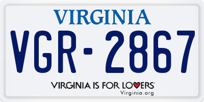 VA license plate VGR2867