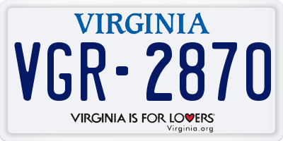 VA license plate VGR2870