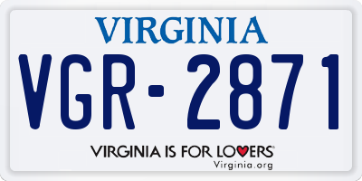 VA license plate VGR2871