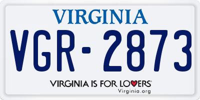 VA license plate VGR2873