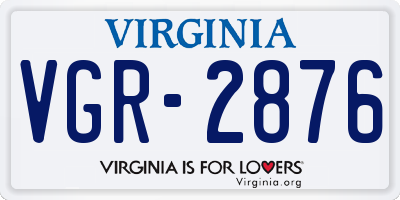 VA license plate VGR2876