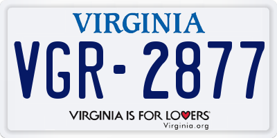 VA license plate VGR2877