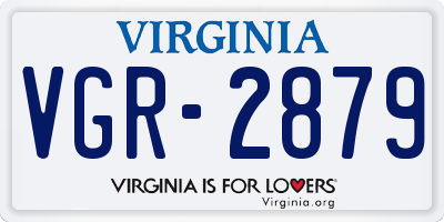 VA license plate VGR2879