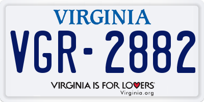 VA license plate VGR2882