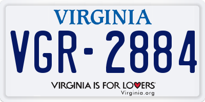 VA license plate VGR2884