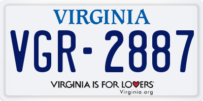 VA license plate VGR2887