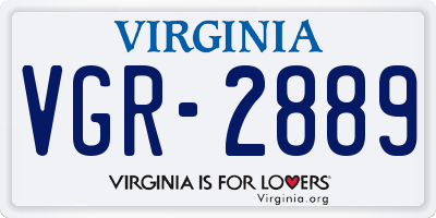VA license plate VGR2889