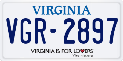 VA license plate VGR2897