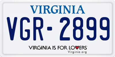 VA license plate VGR2899