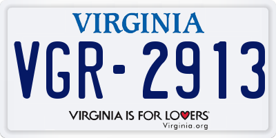 VA license plate VGR2913