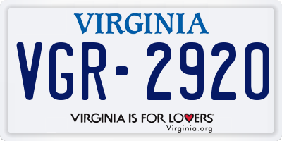 VA license plate VGR2920