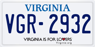 VA license plate VGR2932