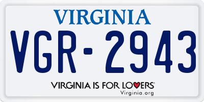 VA license plate VGR2943