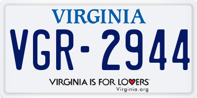 VA license plate VGR2944