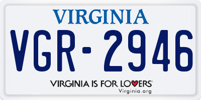 VA license plate VGR2946