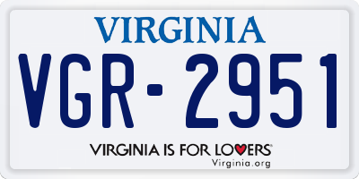 VA license plate VGR2951