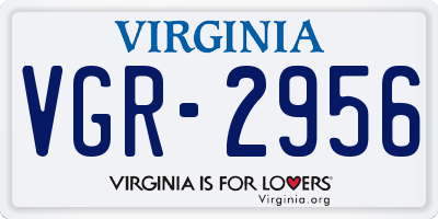 VA license plate VGR2956
