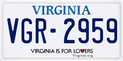 VA license plate VGR2959