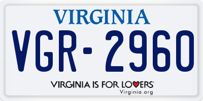 VA license plate VGR2960