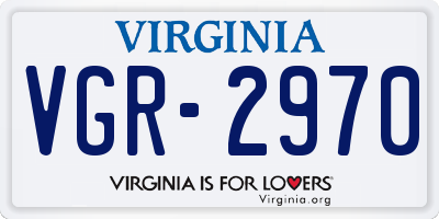 VA license plate VGR2970