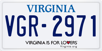 VA license plate VGR2971
