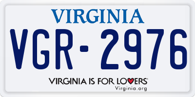 VA license plate VGR2976