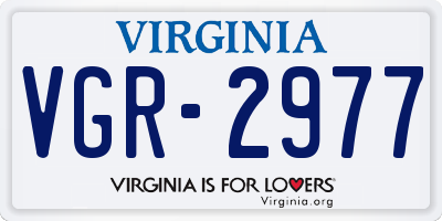VA license plate VGR2977