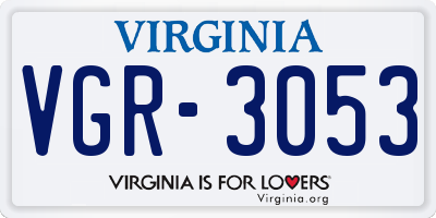 VA license plate VGR3053