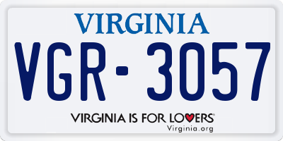 VA license plate VGR3057