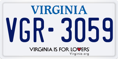 VA license plate VGR3059
