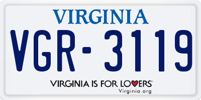 VA license plate VGR3119
