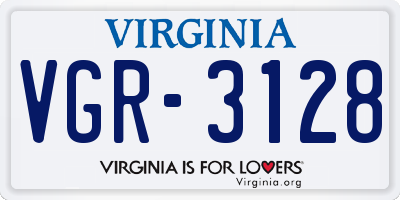 VA license plate VGR3128